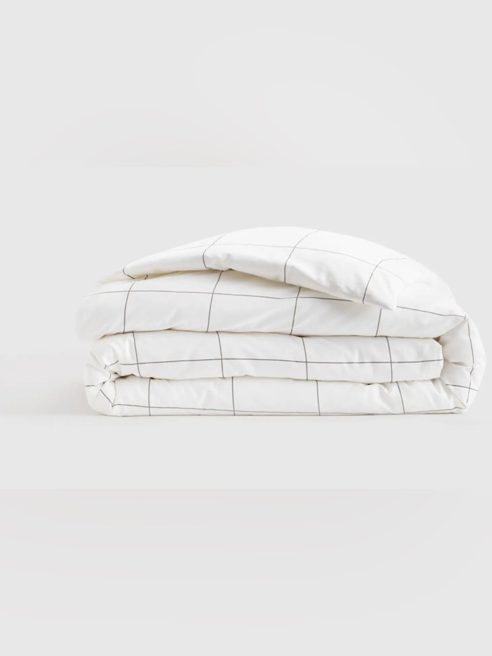 Quince Luxury Organic Signature Duvet Cover in Windowpane Queen